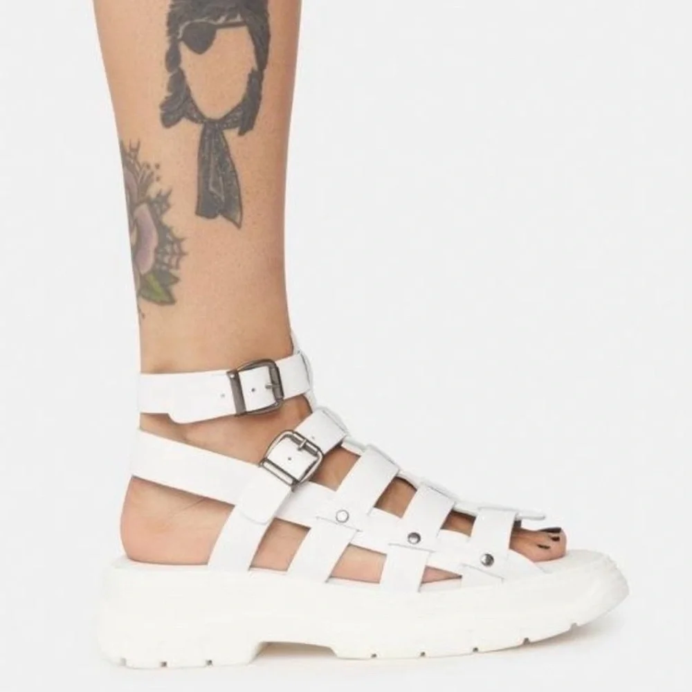 Free People White Gladiator Sandals - Picture 2 of 13